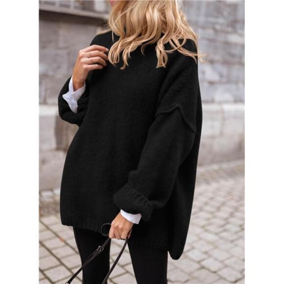 Oversized Turtleneck Sweater Women Chunky Knit Pullover Long Sleeve Fall Winter - Picture 6 of 7
